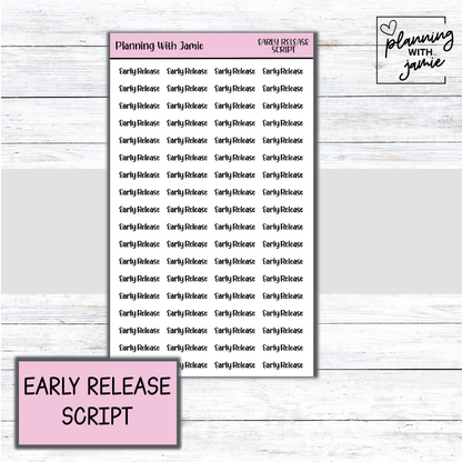 EARLY RELEASE SCRIPT STICKERS