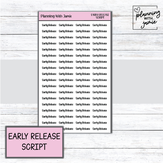 EARLY RELEASE SCRIPT STICKERS