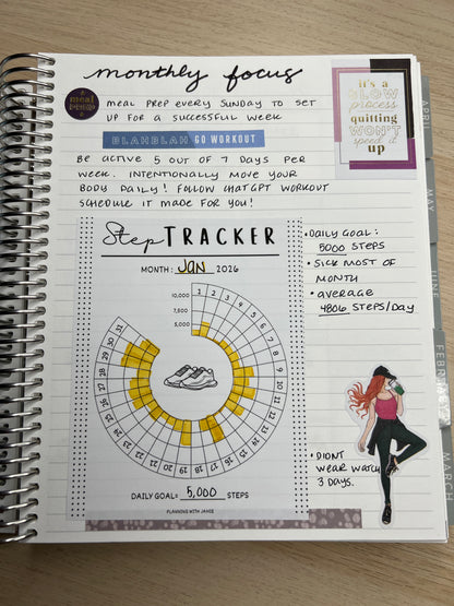 MONTHLY STEP TRACKER STICKER