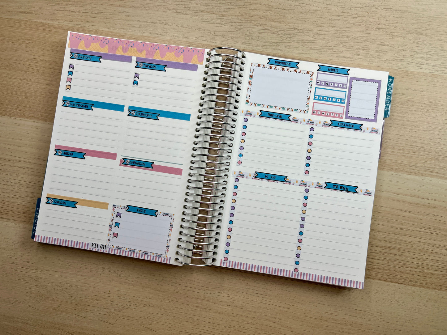 Kit 414 Erin Condren Dashboard Planner Sticker Kit