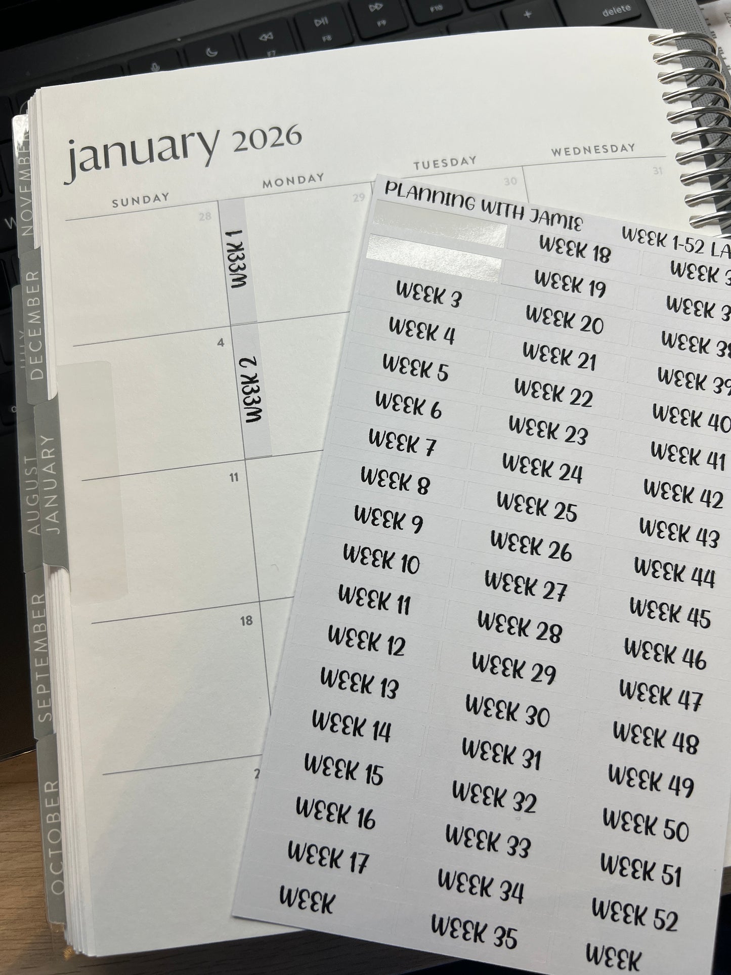 Week 1-52 Script Stickers