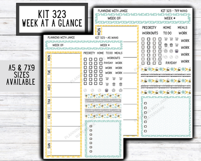 Kit 323 Week At A Glance Sticker || Week At A Glance Planner Sticker Kit || Weekly Overview Stickers || Daily Duo Stickers || SUMMER STICKERS