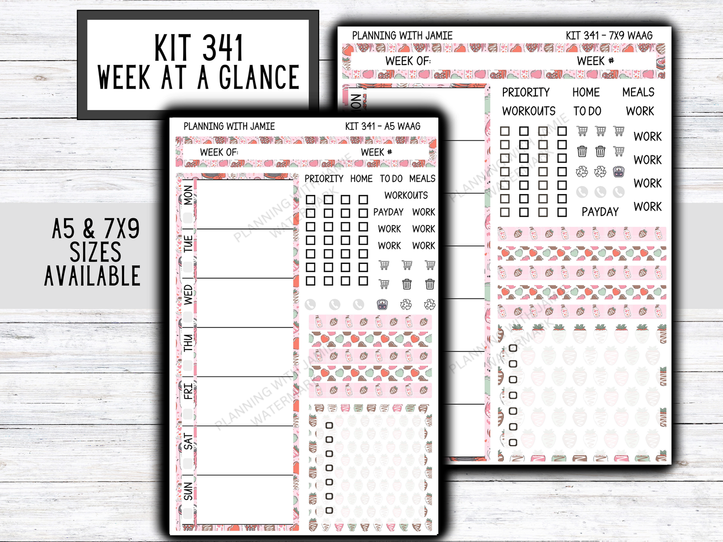 Kit 341 Week At A Glance Sticker || Week At A Glance Planner Sticker Kit || Weekly Overview Stickers || Daily Duo Stickers|| VALENTINES STICKERS || LOVE STICKERS