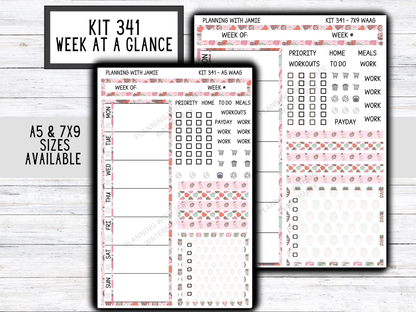 Kit 341 Week At A Glance Sticker || Week At A Glance Planner Sticker Kit || Weekly Overview Stickers || Daily Duo Stickers|| VALENTINES STICKERS || LOVE STICKERS