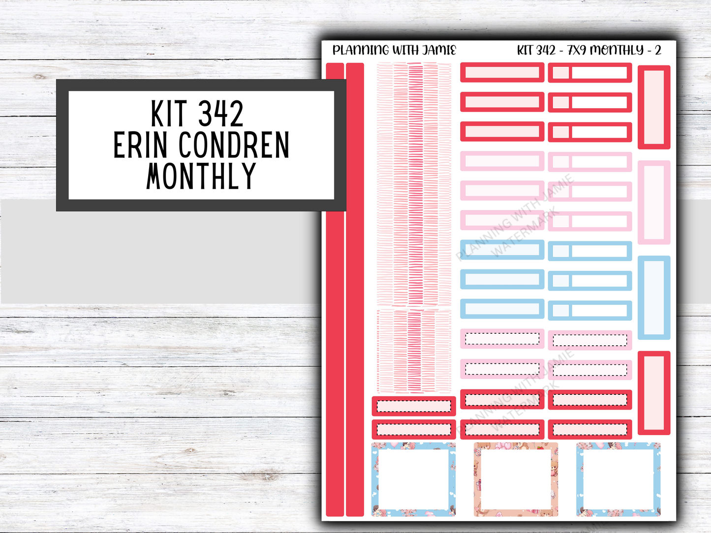 KIT 342 Erin Condren 7X9 Monthly Kit