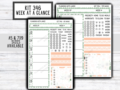 Kit 346 Week At A Glance Sticker || Week At A Glance Planner Sticker Kit || Weekly Overview Stickers || Daily Duo Stickers|| SPRING STICKERS