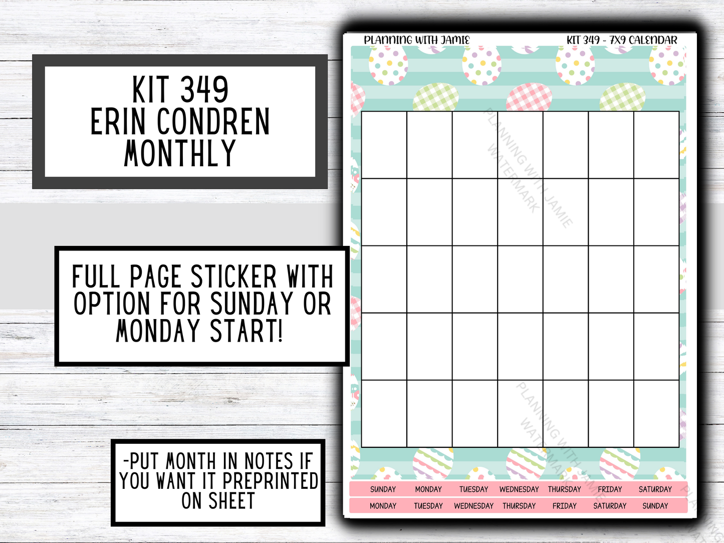 KIT 349 Erin Condren Full Monthly Sticker Sheet
