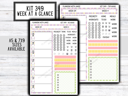 Kit 349 Week At A Glance Sticker || Week At A Glance Planner Sticker Kit || Weekly Overview Stickers || Daily Duo Stickers|| EASTER STICKERS