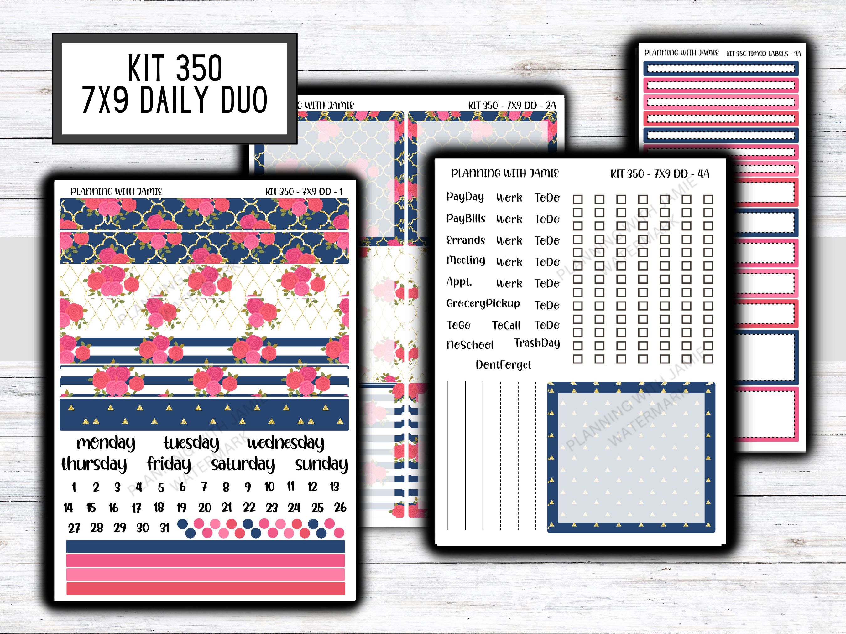 Kit 350 Erin Condren Daily Duo Sticker Kit || Daily Duo Stickers || Er ...