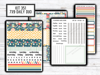 Kit 351 Erin Condren Daily Duo Sticker Kit || FLORAL STICKERS