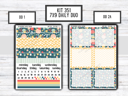 Kit 351 Erin Condren Daily Duo Sticker Kit || FLORAL STICKERS