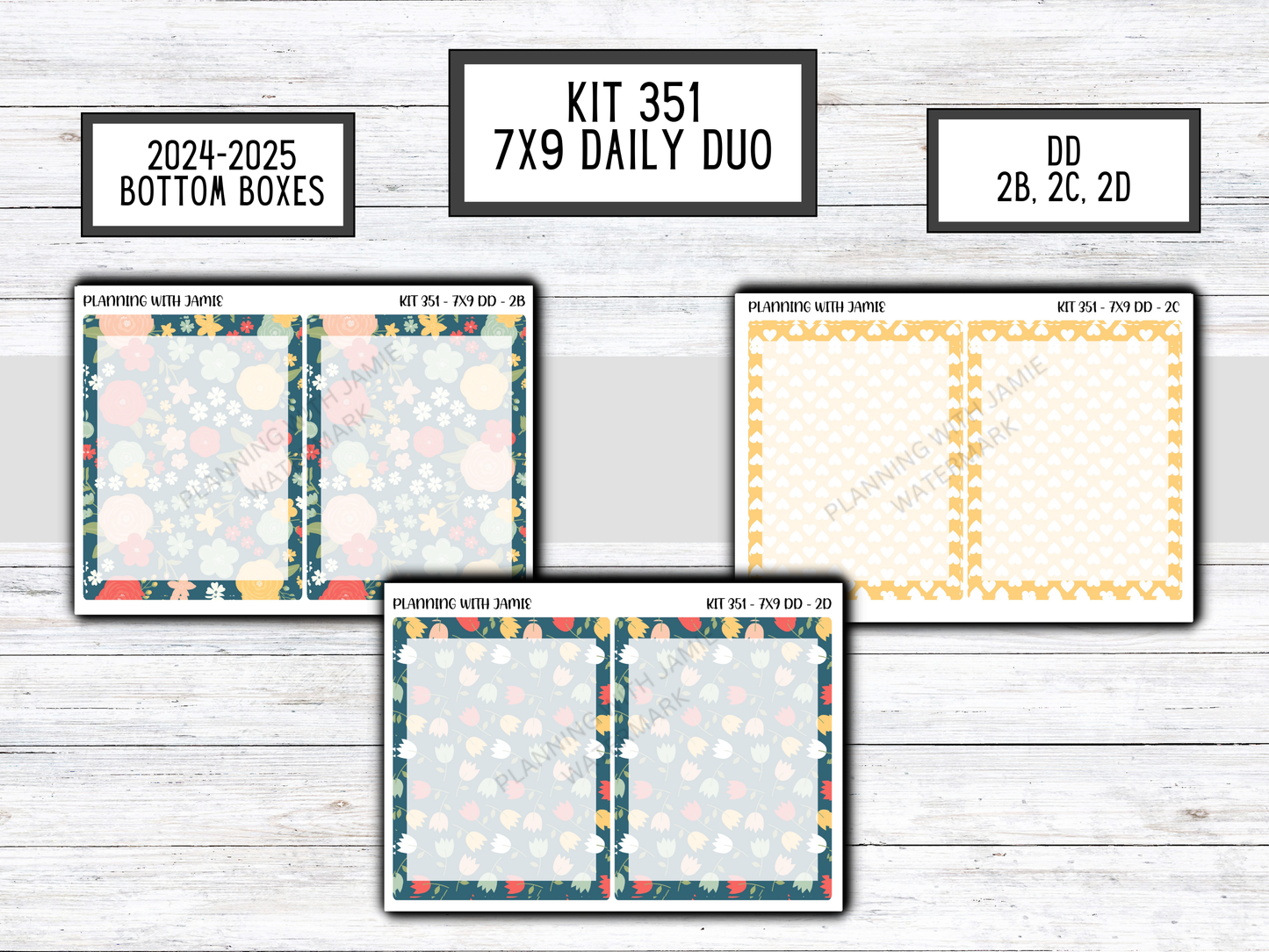 Kit 351 Erin Condren Daily Duo Sticker Kit || FLORAL STICKERS
