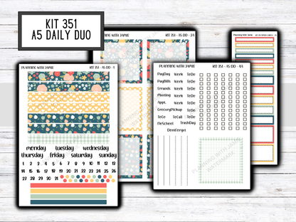Kit 351 Erin Condren Daily Duo Sticker Kit || FLORAL STICKERS