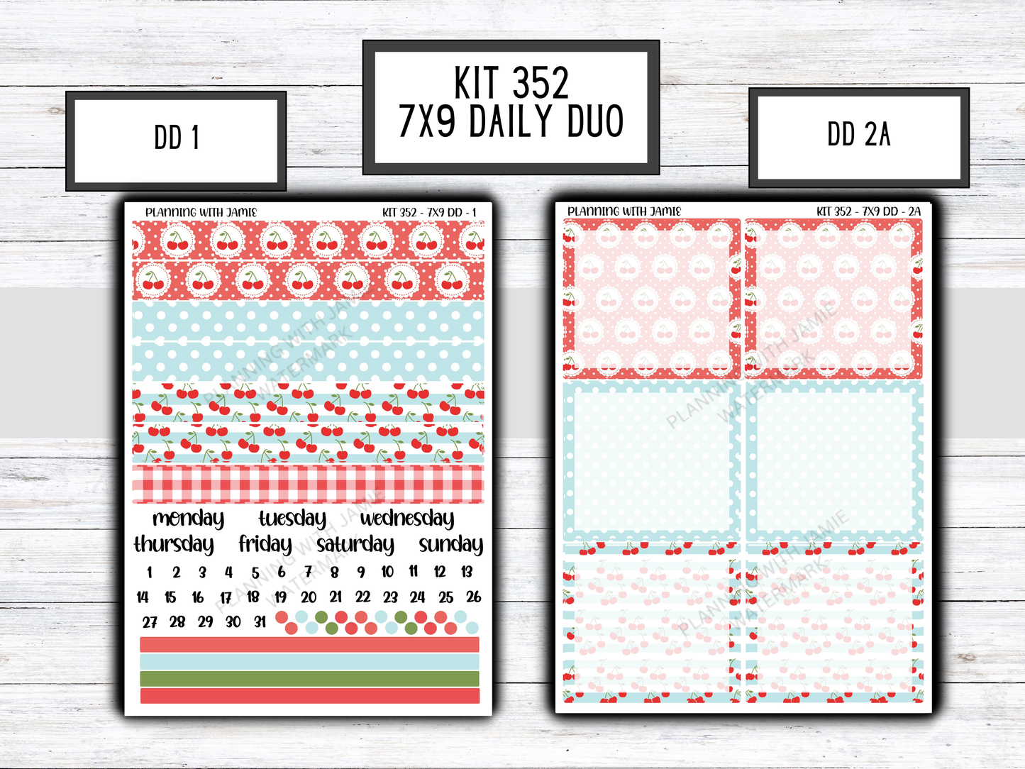 Kit 352 Erin Condren Daily Duo Sticker Kit || CHERRY STICKERS
