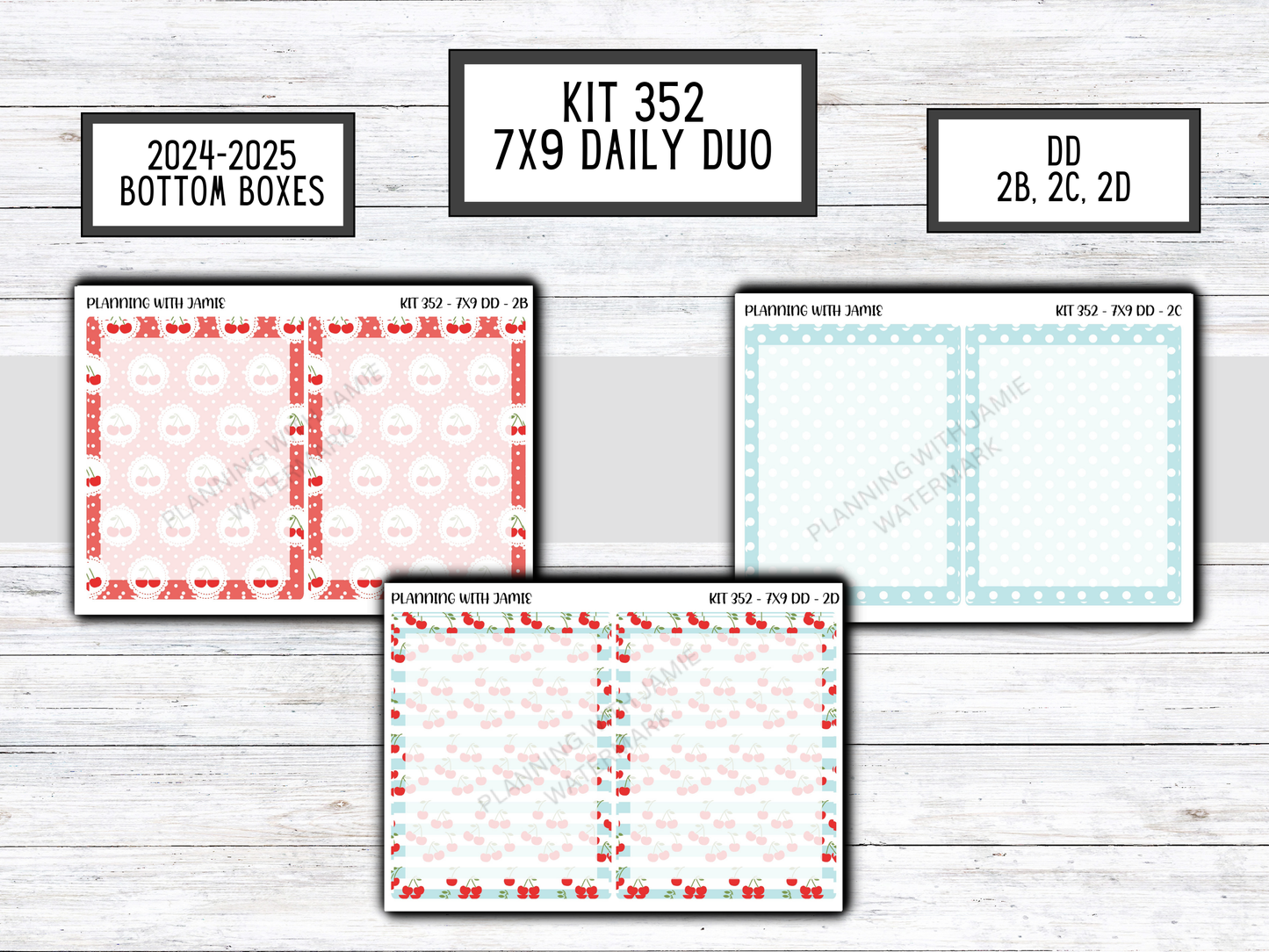 Kit 352 Erin Condren Daily Duo Sticker Kit || CHERRY STICKERS