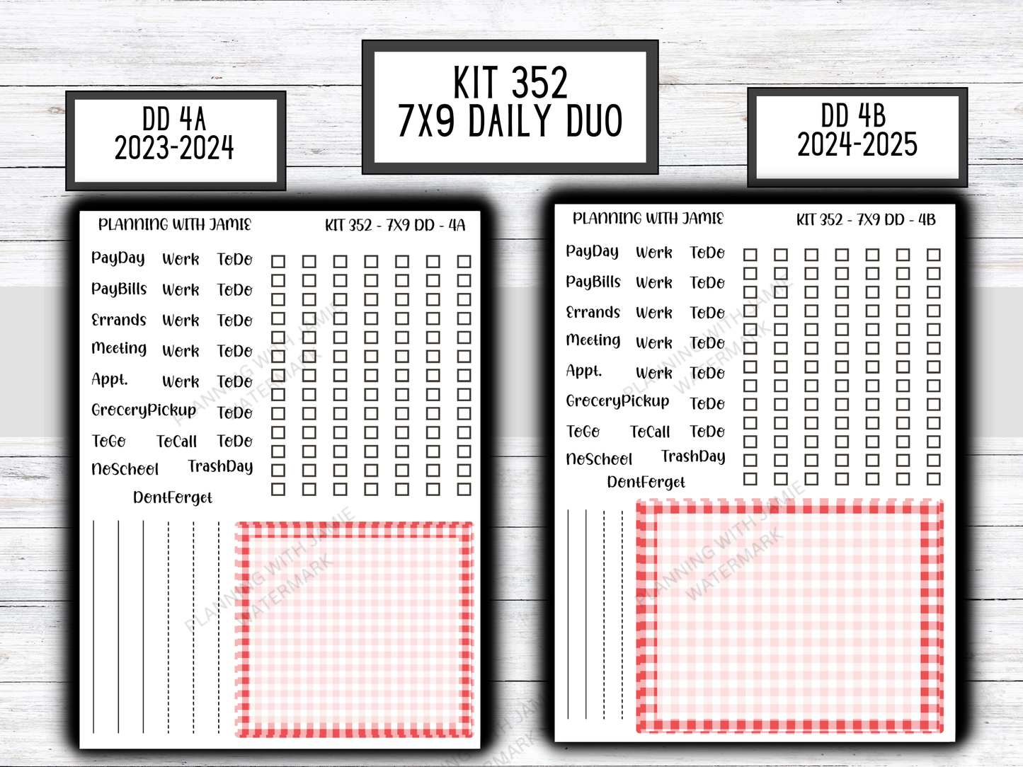 Kit 352 Erin Condren Daily Duo Sticker Kit || CHERRY STICKERS