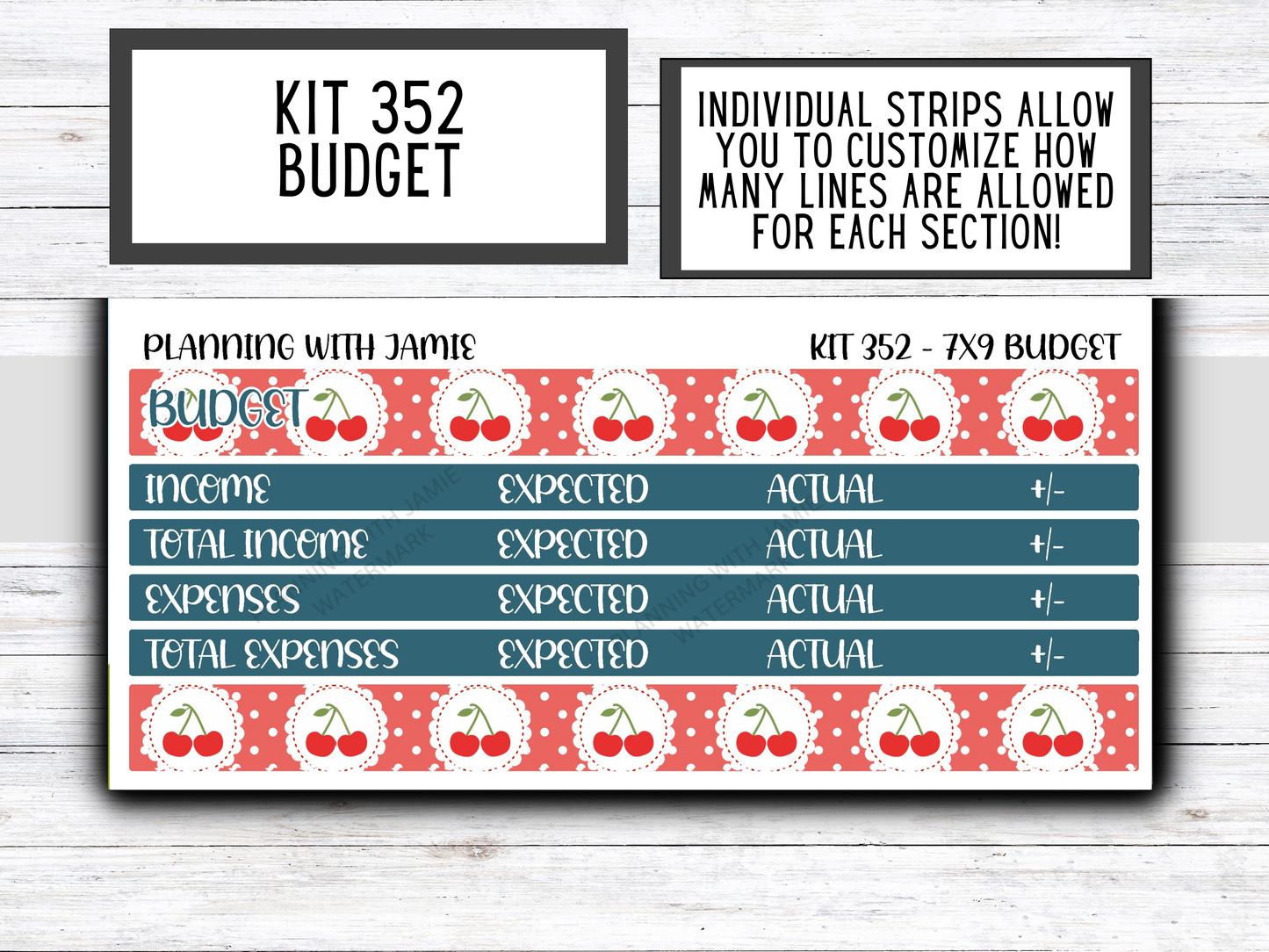 Kit 352 7x9 Budget Sticker Kit