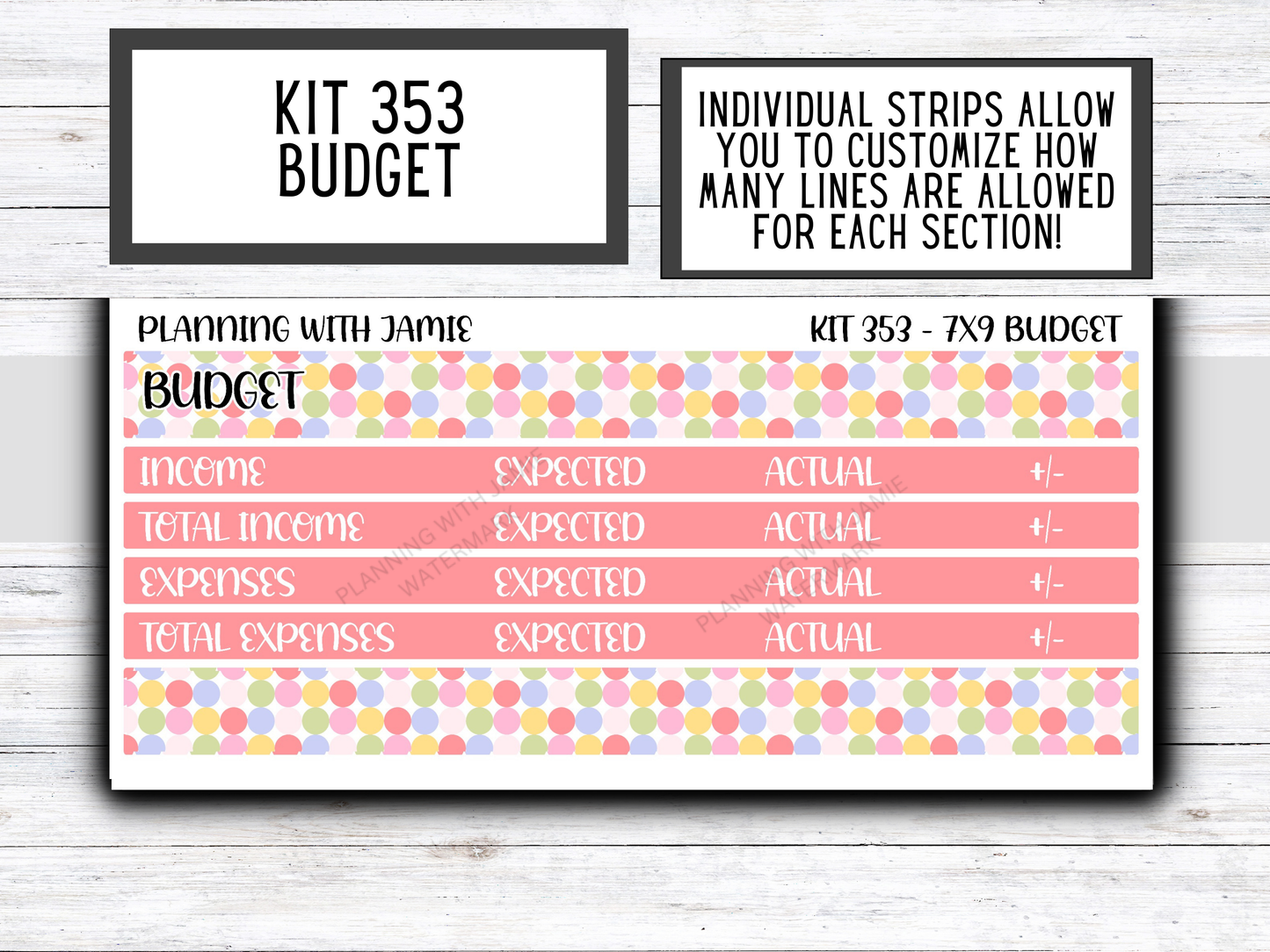 Kit 353 7x9 Budget Sticker Kit
