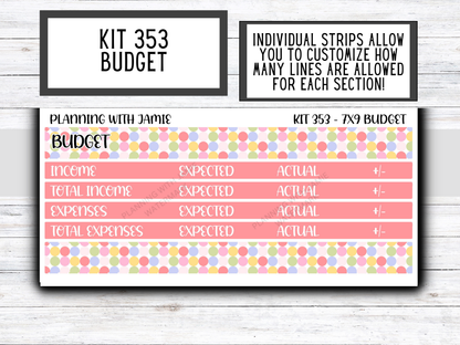 Kit 353 7x9 Budget Sticker Kit