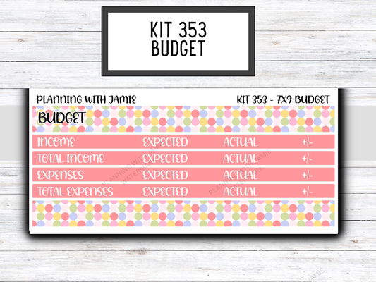 Kit 353 7x9 Budget Sticker Kit