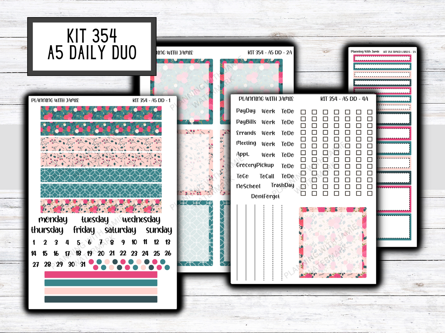 Kit 354 Erin Condren Daily Duo Sticker Kit