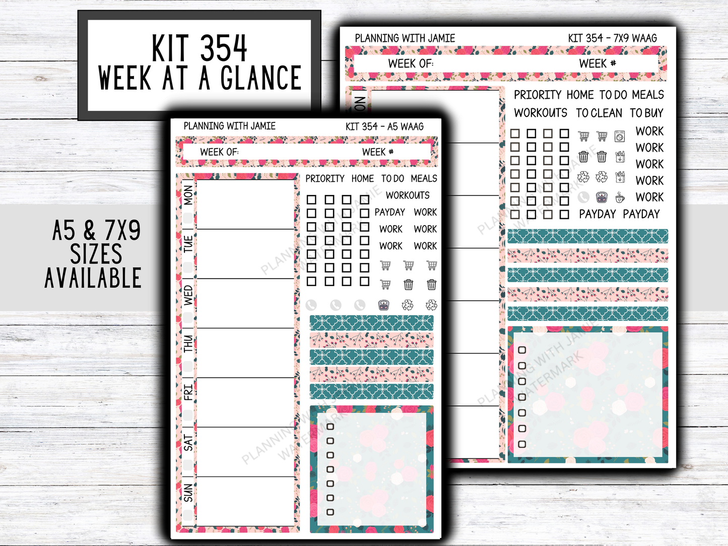 Kit 354 Week At A Glance Sticker Kit