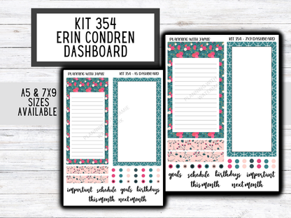 KIT 354 Erin Condren Dashboard Sticker Kit