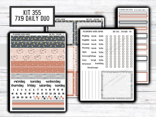 Kit 355 Erin Condren Daily Duo Sticker Kit || Daily Duo Stickers