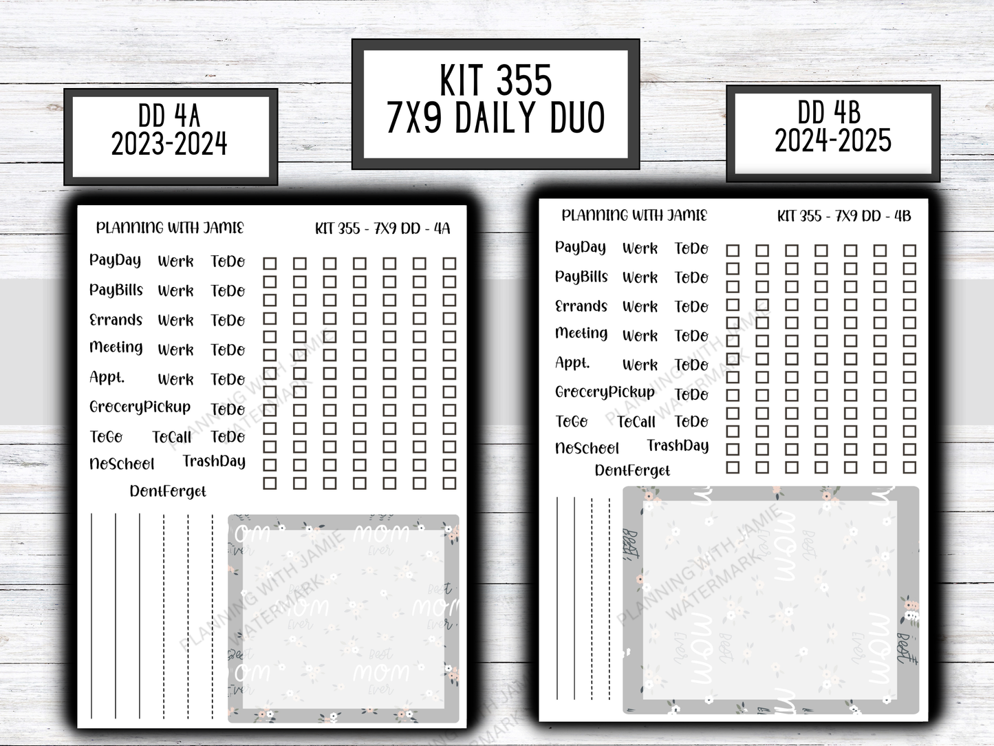 Kit 355 Erin Condren Daily Duo Sticker Kit