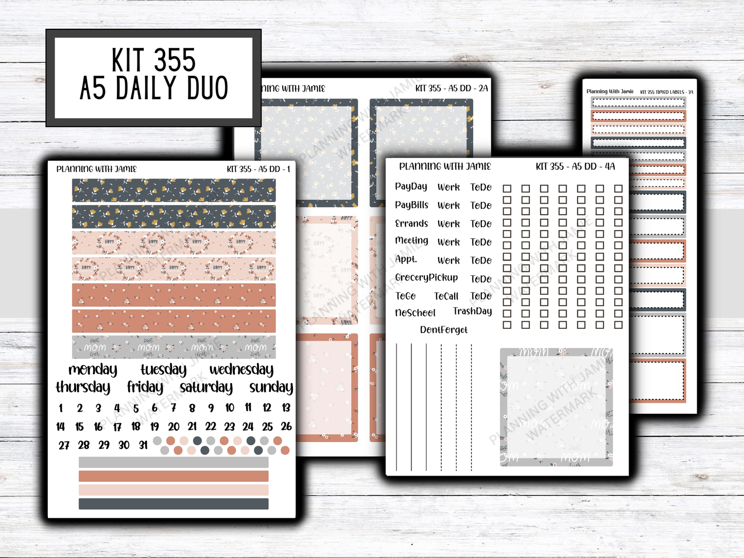 Kit 355 Erin Condren Daily Duo Sticker Kit