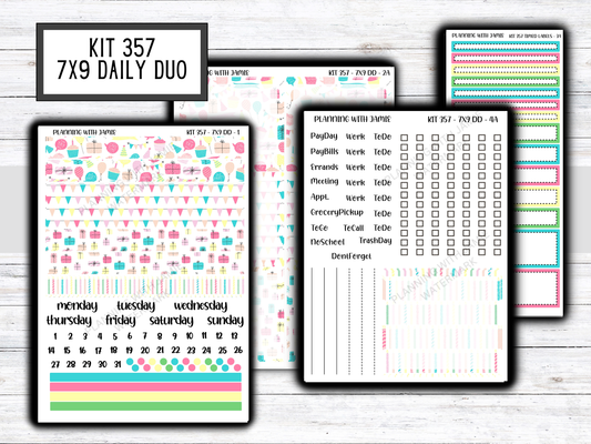 Kit 357 Erin Condren Daily Duo Sticker Kit || Daily Duo Stickers || PARTY KIT
