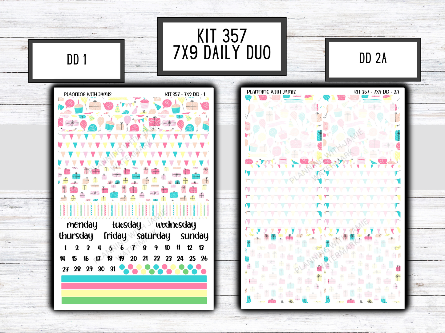 Kit 357 Erin Condren Daily Duo Sticker Kit || PARTY KIT