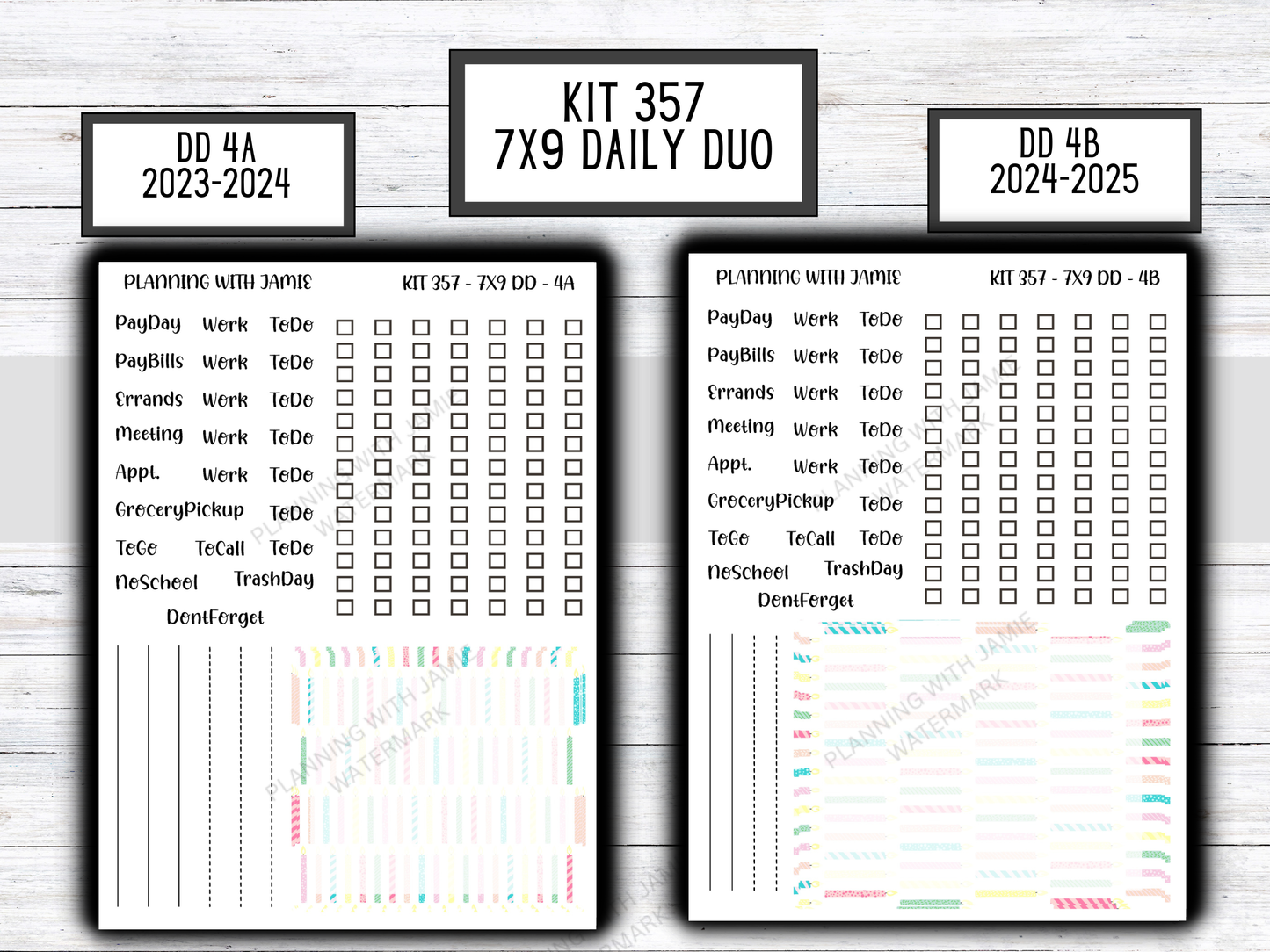 Kit 357 Erin Condren Daily Duo Sticker Kit || PARTY KIT