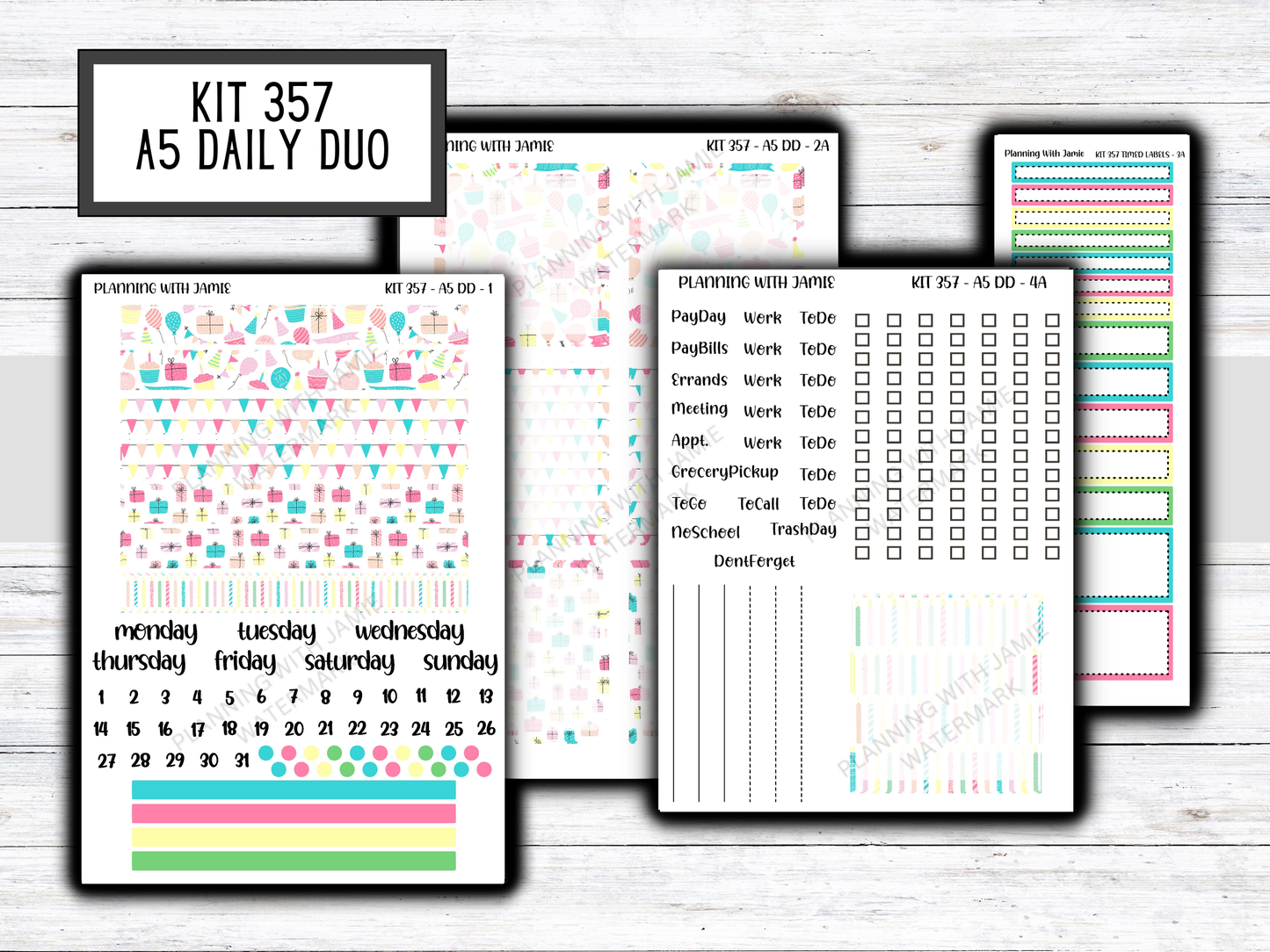 Kit 357 Erin Condren Daily Duo Sticker Kit || PARTY KIT