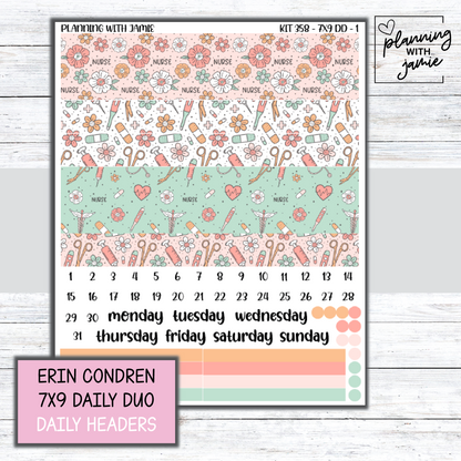 Kit 358 Erin Condren Daily Duo Sticker Kit || NURSE STICKERS