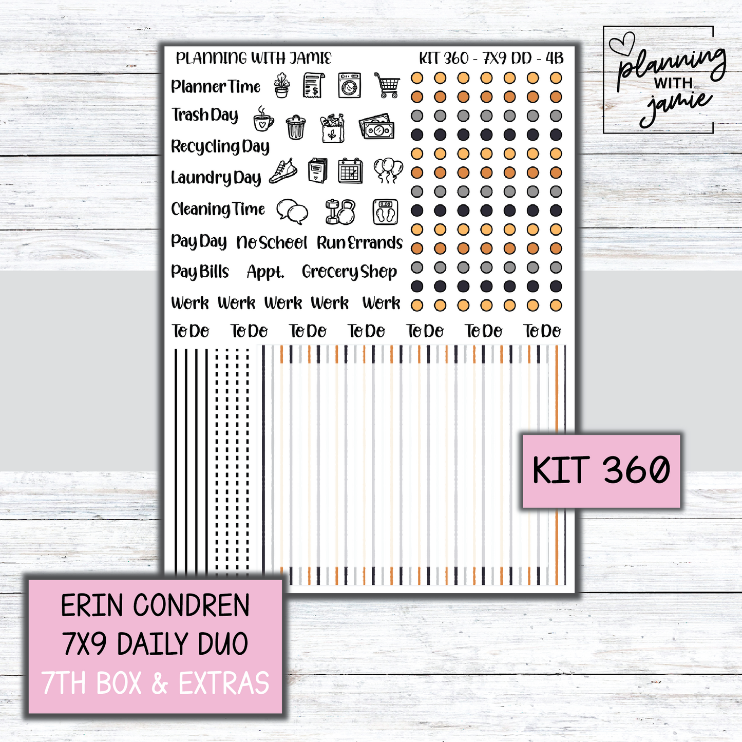 Kit 360 Erin Condren Daily Duo Sticker Kit || FATHERS DAY STICKERS