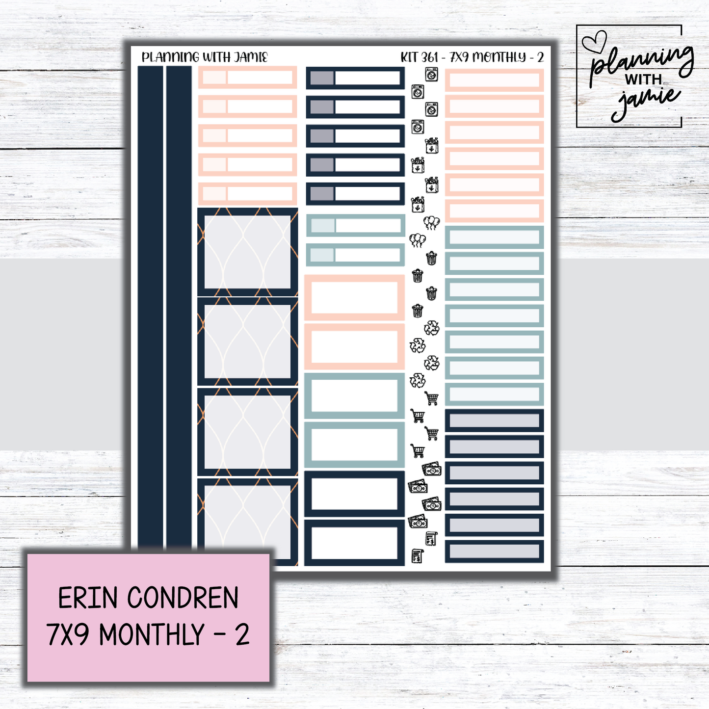 KIT 361 Erin Condren 7X9 Monthly Kit