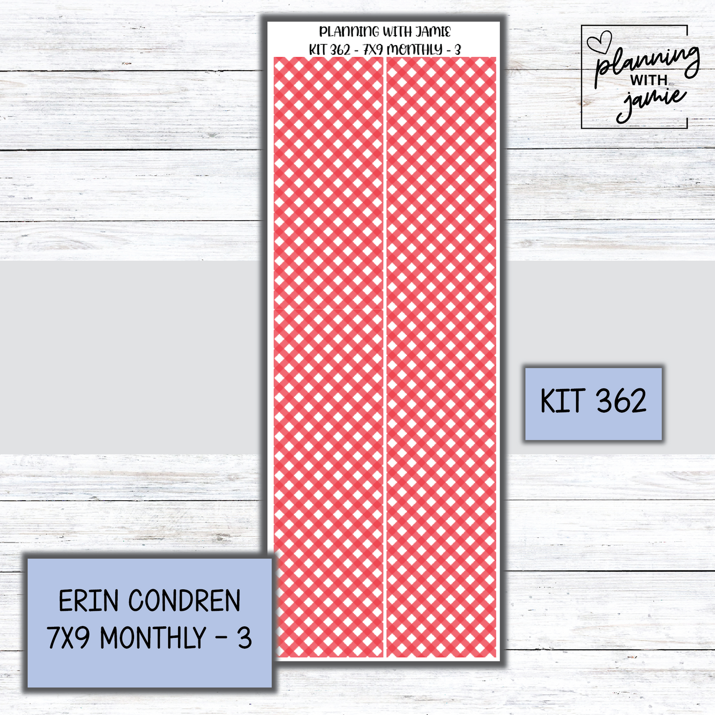 KIT 362 Erin Condren 7X9 Monthly Kit