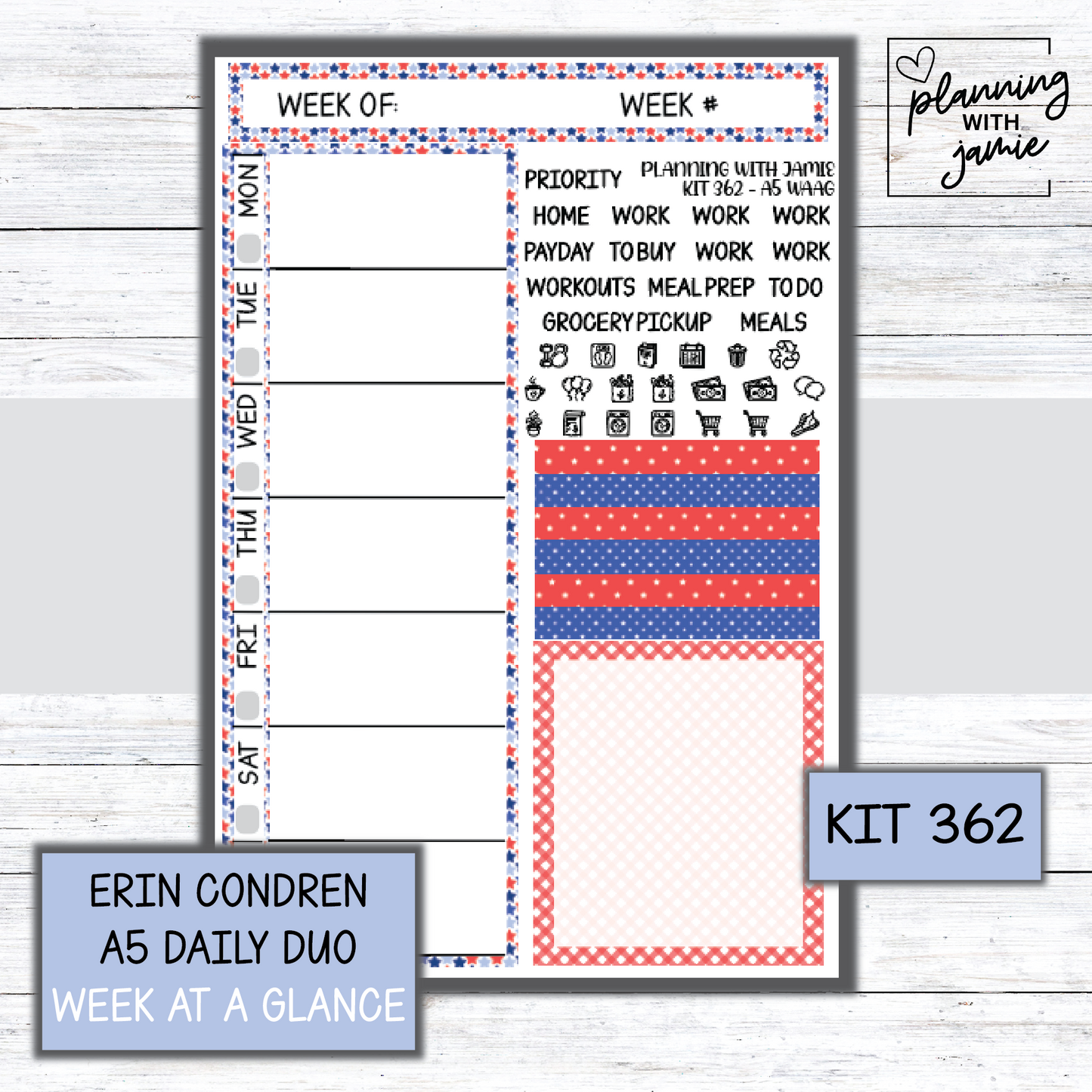 Kit 362 Week At A Glance Sticker