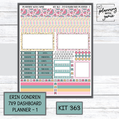 Kit 363 Erin Condren Dashboard Planner Sticker Kit