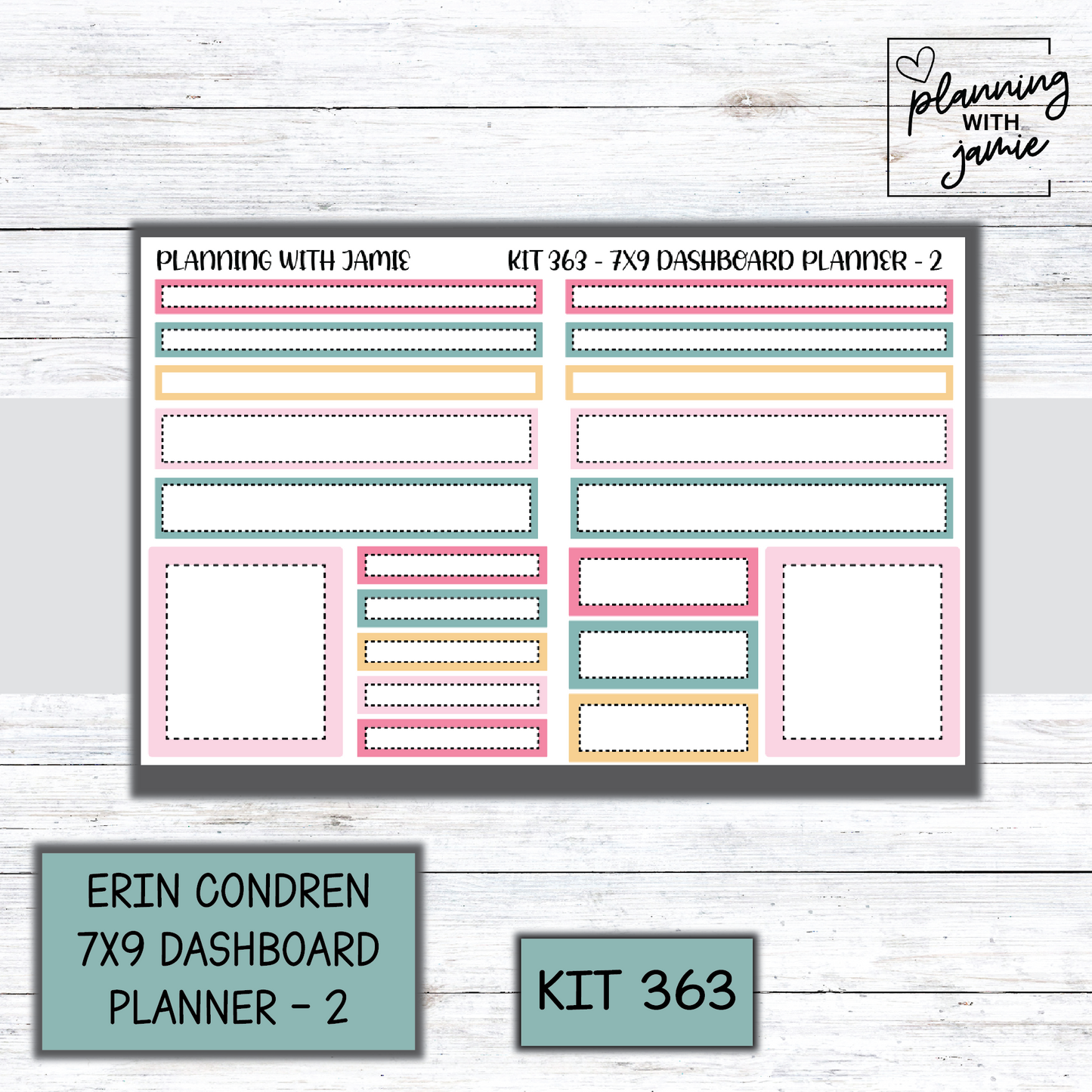 Kit 363 Erin Condren Dashboard Planner Sticker Kit