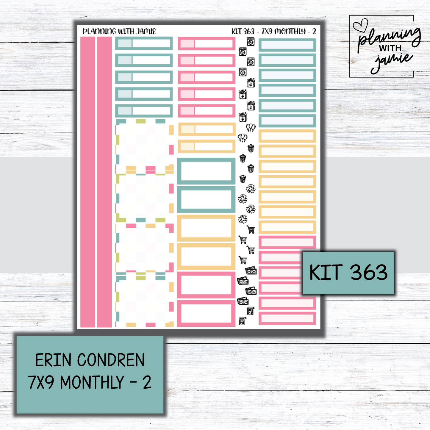 KIT 363 Erin Condren 7X9 Monthly Kit