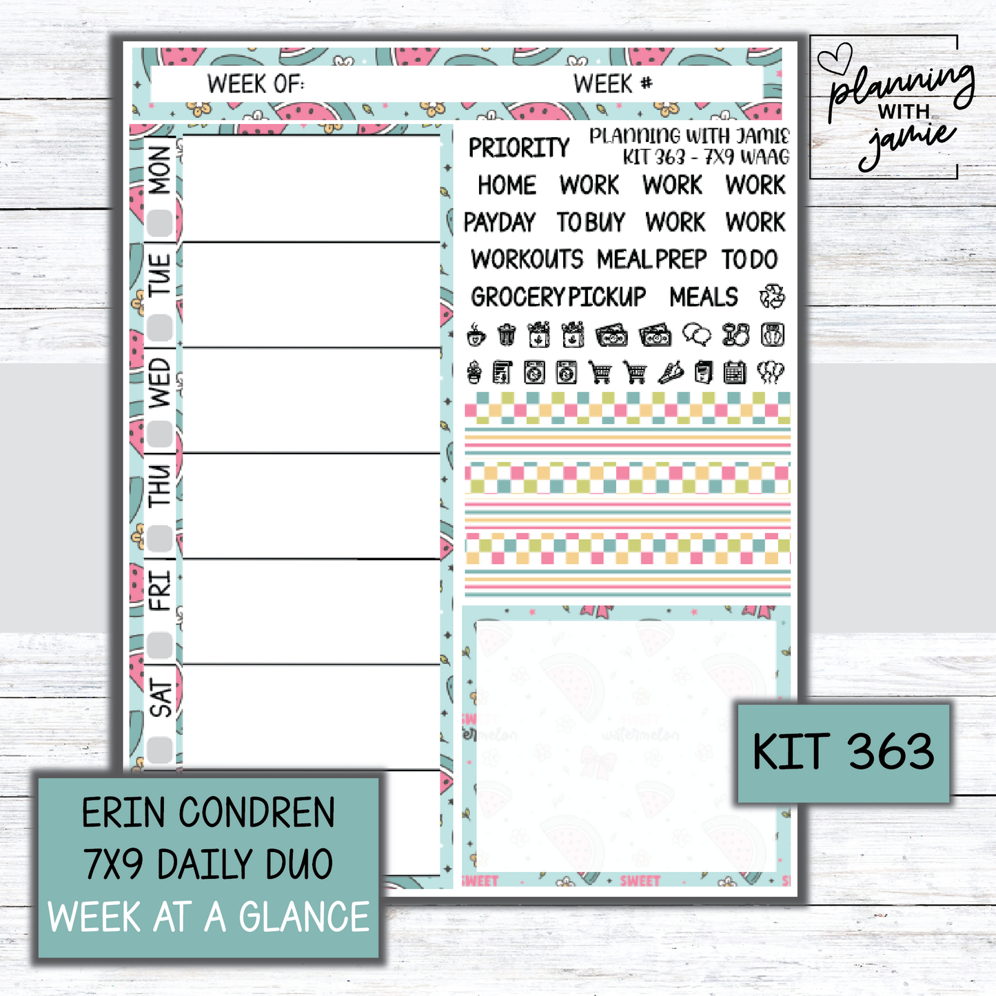 Kit 363 Week At A Glance Sticker