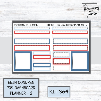 Kit 364 Erin Condren Dashboard Planner Sticker Kit