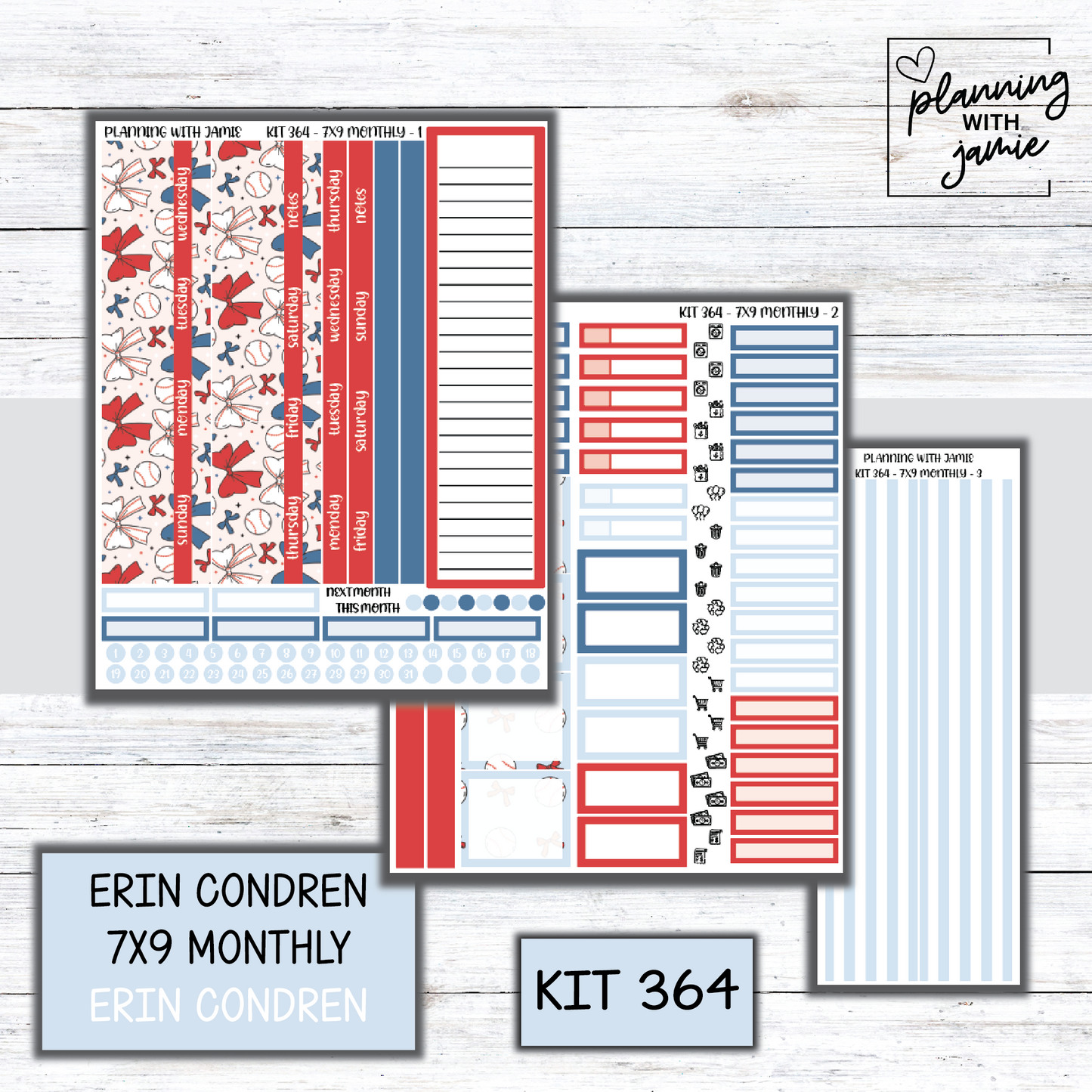 KIT 364 Erin Condren 7X9 Monthly Kit