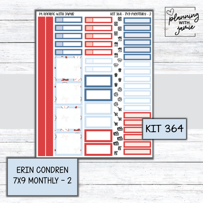 KIT 364 Erin Condren 7X9 Monthly Kit