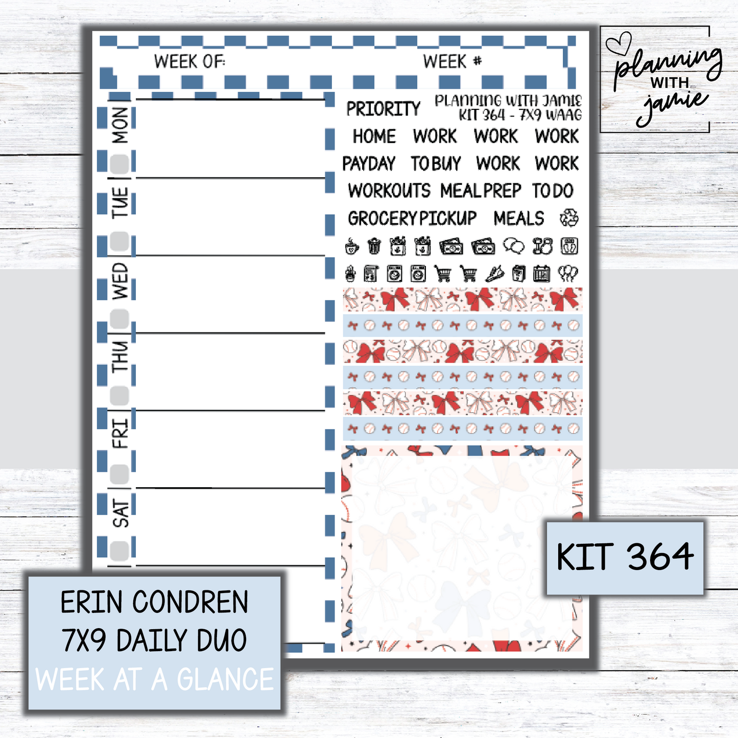 Kit 364 Week At A Glance Sticker