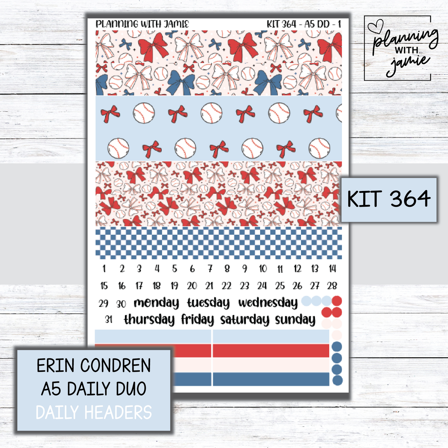 Kit 364 Erin Condren Daily Duo Sticker Kit