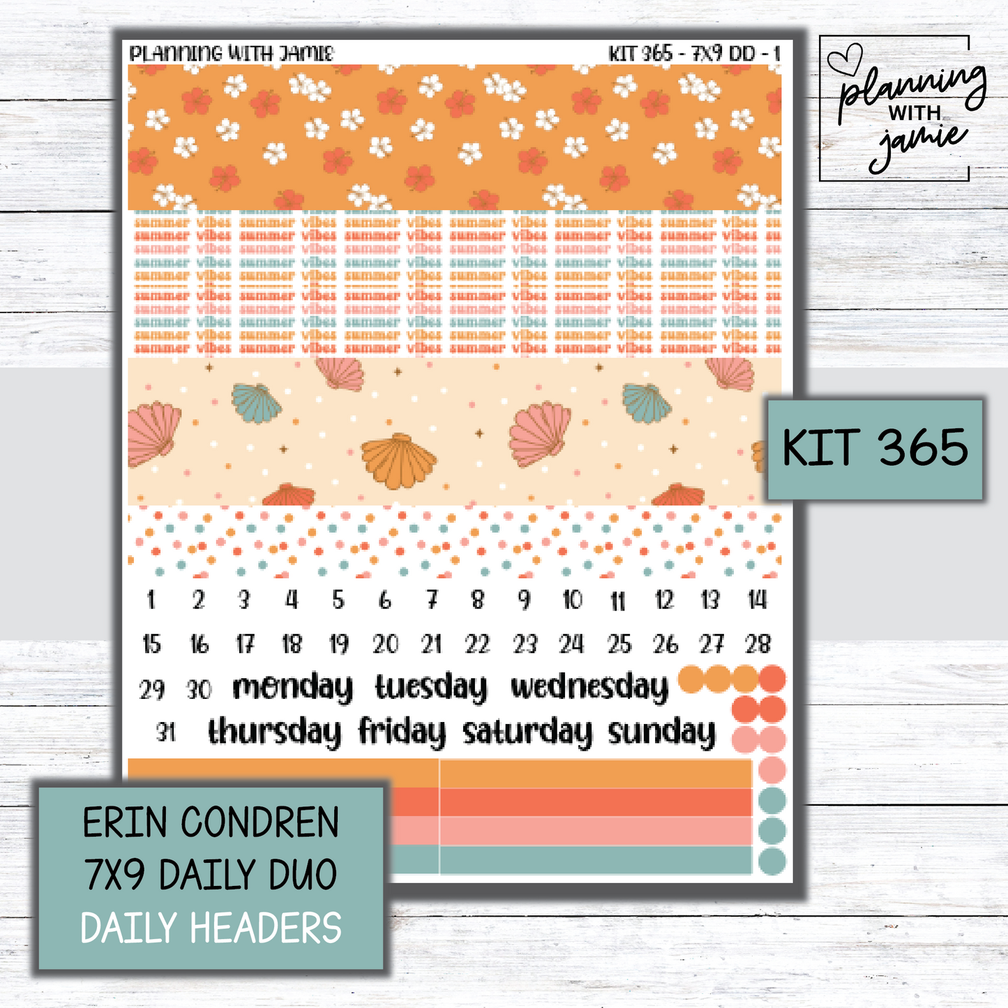 Kit 365 Erin Condren Daily Duo Sticker Kit