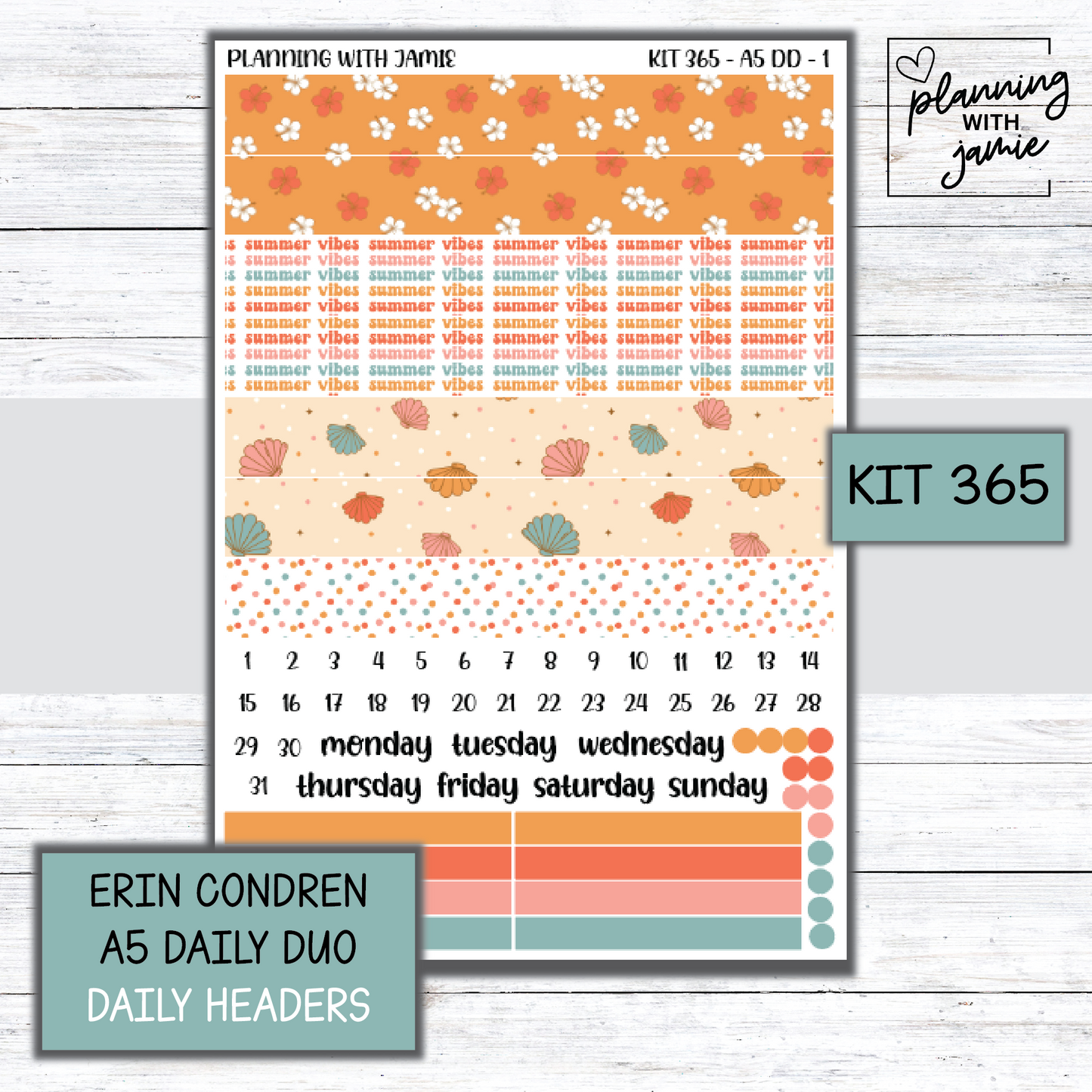 Kit 365 Erin Condren Daily Duo Sticker Kit